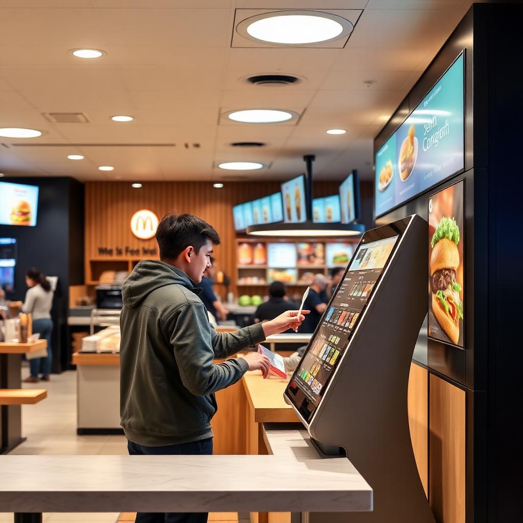 ตู้คีออสก์สำหรับร้านอาหารและธุรกิจอาหารบริการด่วน (QSR)